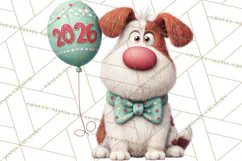 Cute New Year Clipart, Cartoon Animal New Year PNG Product Image 2