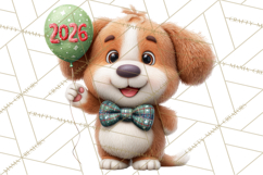 Cute New Year Clipart, Cartoon Animal New Year PNG Product Image 3