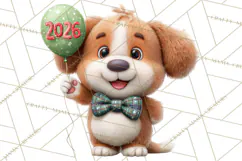 Cute New Year Clipart, Cartoon Animal New Year PNG Product Image 3