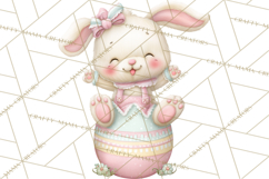 Easter Bunnies Clipart, Cute Cartoon Bunnies Png Product Image 3