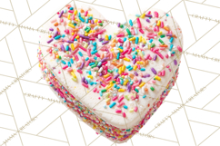 Rainbow Sprinkle Valentine Dessert Clipart PNG Product Image 3