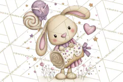 Sweet Treat Animals Clipart, Valentine Cupcake Cat PNG Product Image 3