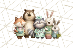 Woodland Animal Doctor Clipart Cute Pediatric Vet PNG Product Image 4