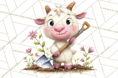 Farm Animals Gardening Clipart PNG, Garden Farm Animals Product Image 5