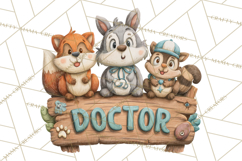 Woodland Animal Doctor Clipart Cute Pediatric Vet PNG Product Image 2