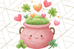 St. Patrick’s Day Clipart, Girly Lucky Shamrock Clip Art PNG Product Image 2