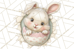Easter Bunnies Clipart, Cute Cartoon Bunnies Png Product Image 4