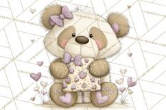 Sweet Treat Animals Clipart, Valentine Cupcake Cat PNG Product Image 3