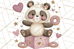 Sweet Treat Animals Clipart, Valentine Cupcake Cat PNG Product Image 4