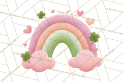 St. Patrick’s Day Clipart, Girly Lucky Shamrock Clip Art PNG Product Image 4
