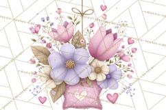 Valentine Tea Party Clipart, Romantic Teapot and Cup PNG Product Image 4