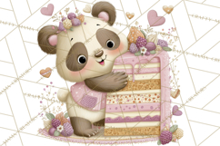 Sweet Treat Animals Clipart, Valentine Cupcake Cat PNG Product Image 5