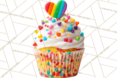 Rainbow Sprinkle Valentine Dessert Clipart PNG Product Image 5