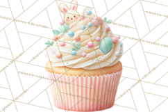 Easter Cupcakes Clipart, Pastel Easter Desserts, Bakery Png Product Image 2