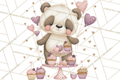 Sweet Treat Animals Clipart, Valentine Cupcake Cat PNG Product Image 2