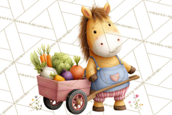 Farm Animals Gardening Clipart PNG, Garden Farm Animals Product Image 2