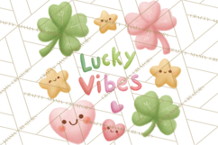 St. Patrick’s Day Clipart, Girly Lucky Shamrock Clip Art PNG Product Image 3
