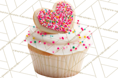 Rainbow Sprinkle Valentine Dessert Clipart PNG Product Image 3