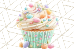 Easter Cupcakes Clipart, Pastel Easter Desserts, Bakery Png Product Image 3