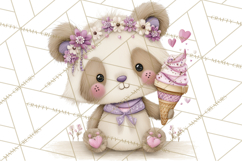 Sweet Treat Animals Clipart, Valentine Cupcake Cat PNG Product Image 3