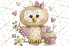 Sweet Treat Animals Clipart, Valentine Cupcake Cat PNG Product Image 5