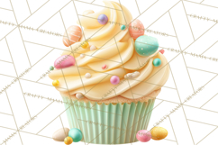 Easter Cupcakes Clipart, Pastel Easter Desserts, Bakery Png Product Image 5