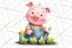 Farm Animals Gardening Clipart PNG, Garden Farm Animals Product Image 4