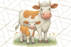 Farm Animals Clipart PNG, Cow Pig Sheep Horse Chicken Goat Product Image 5