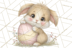Easter Bunnies Clipart, Cute Cartoon Bunnies Png Product Image 5