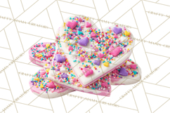 Rainbow Sprinkle Valentine Dessert Clipart PNG Product Image 5