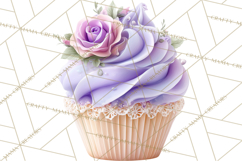 Easter Cupcakes Clipart, Pastel Easter Desserts, Bakery Png Product Image 5