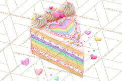 Rainbow Sprinkle Valentine Dessert Clipart PNG Product Image 2
