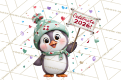 Cute New Year Clipart, Cartoon Animal New Year PNG Product Image 2