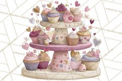 Valentine Tea Party Clipart, Romantic Teapot and Cup PNG Product Image 2
