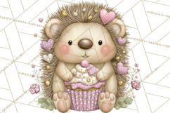 Sweet Treat Animals Clipart, Valentine Cupcake Cat PNG Product Image 2