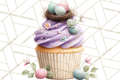 Easter Cupcakes Clipart, Pastel Easter Desserts, Bakery Png Product Image 2