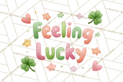 St. Patrick’s Day Clipart, Girly Lucky Shamrock Clip Art PNG Product Image 2