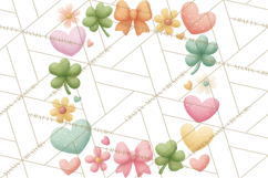 St. Patrick’s Day Clipart, Girly Lucky Shamrock Clip Art PNG Product Image 3