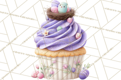 Easter Cupcakes Clipart, Pastel Easter Desserts, Bakery Png Product Image 3
