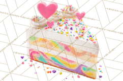 Rainbow Sprinkle Valentine Dessert Clipart PNG Product Image 3