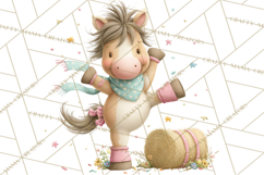 Farm Animals Dance Party Clipart, Dancing Cow Pig Sheep Png Product Image 4