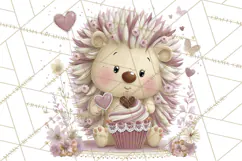 Sweet Treat Animals Clipart, Valentine Cupcake Cat PNG Product Image 4