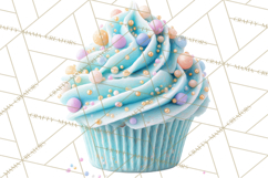 Easter Cupcakes Clipart, Pastel Easter Desserts, Bakery Png Product Image 4