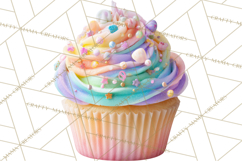 Easter Cupcakes Clipart, Pastel Easter Desserts, Bakery Png Product Image 2