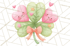 St. Patrick’s Day Clipart, Girly Lucky Shamrock Clip Art PNG Product Image 2