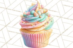 Easter Cupcakes Clipart, Pastel Easter Desserts, Bakery Png Product Image 3