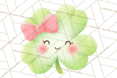 St. Patrick’s Day Clipart, Girly Lucky Shamrock Clip Art PNG Product Image 3