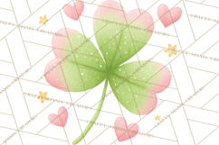 St. Patrick’s Day Clipart, Girly Lucky Shamrock Clip Art PNG Product Image 4