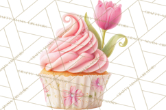 Easter Cupcakes Clipart, Pastel Easter Desserts, Bakery Png Product Image 4