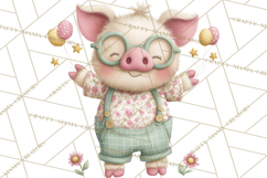 Farm Animals Dance Party Clipart, Dancing Cow Pig Sheep Png Product Image 5